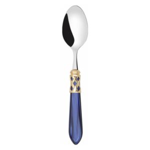 ALADDIN GOLD-PLATED RING 6 DESSERT SPOONS - Blue