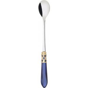 ALADDIN GOLD-PLATED RING 6 LONG DRINK SPOONS - Blue