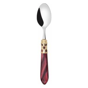 ALADDIN GOLD-PLATED RING 6 MOCHA SPOONS - Burgundy Red