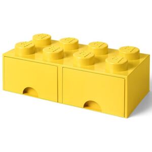 Lego Brick Storage Box 8 with 2 Drawers - Yellow