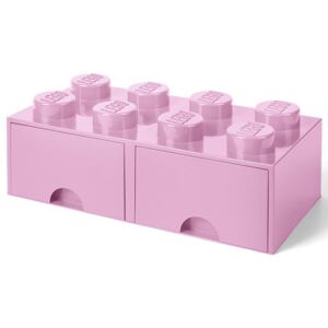 Lego Brick Storage Box 8 with 2 Drawers - Light Pink