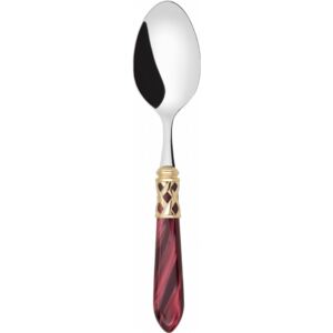 ALADDIN GOLD-PLATED RING 6 TABLE SPOONS - Burgundy Red