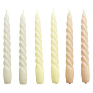 Twist Long candle - / Set of 6 - H 19 cm by Hay Multicoloured