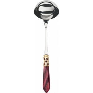 ALADDIN GOLD-PLATED RING SOUP LADLE - Burgundy Red