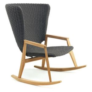 Knit Rocking chair - / Synthetic rope by Ethimo Grey