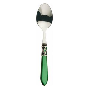 ALADDIN OLD SILVER-PLATED RING 6 COFFEE & TEA SPOONS - Green