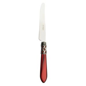 ALADDIN OLD SILVER-PLATED RING 6 DESSERT KNIVES - Burgundy Red
