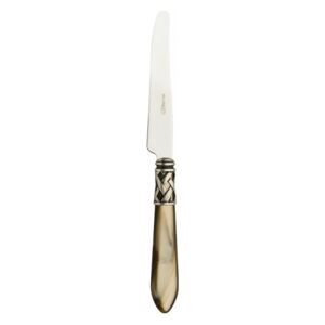 ALADDIN OLD SILVER-PLATED RING 6 DESSERT KNIVES - Onyx