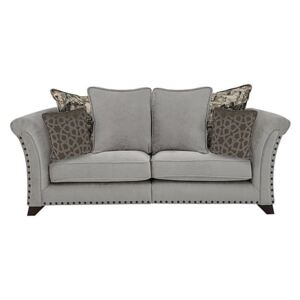 Holly 2 Seater Fabric Pillow Back Sofa With Studs - Grey