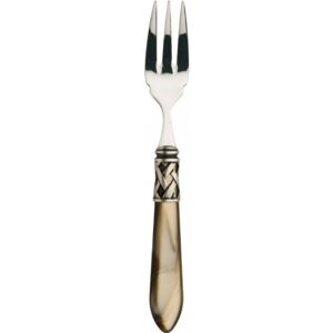 ALADDIN OLD SILVER-PLATED RING 6 FISH FORKS - Onyx