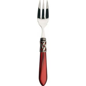 ALADDIN OLD SILVER-PLATED RING 6 FISH FORKS - Burgundy Red