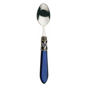 ALADDIN OLD SILVER-PLATED RING 6 MOCHA SPOONS - Blue