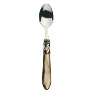 ALADDIN OLD SILVER-PLATED RING 6 MOCHA SPOONS - Onyx