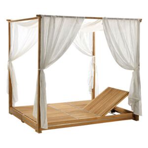 Essenza Double sun lounger - / with canopy - 170 x 215 cm by Ethimo Natural wood