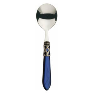 ALADDIN OLD SILVER-PLATED RING 6 SOUP SPOONS - Blue