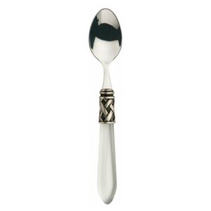 ALADDIN OLD SILVER-PLATED RING 6 MOCHA SPOONS - White
