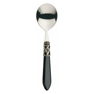 ALADDIN OLD SILVER-PLATED RING 6 SOUP SPOONS - Black