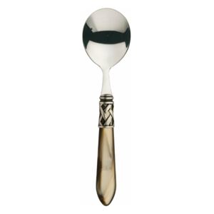 ALADDIN OLD SILVER-PLATED RING 6 SOUP SPOONS - Onyx