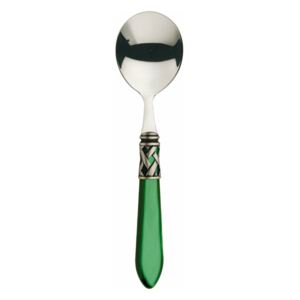 ALADDIN OLD SILVER-PLATED RING 6 SOUP SPOONS - Green