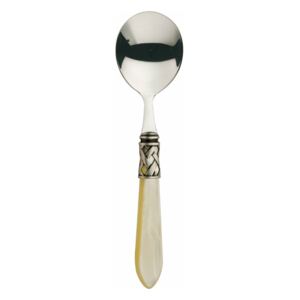 ALADDIN OLD SILVER-PLATED RING 6 SOUP SPOONS - Ivory