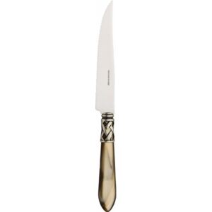 ALADDIN OLD SILVER-PLATED RING 6 STEAK KNIVES - Onyx