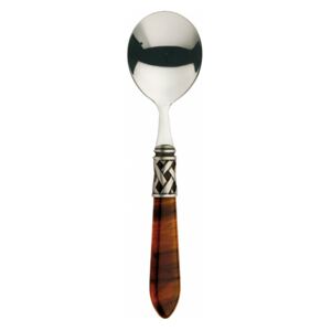 ALADDIN OLD SILVER-PLATED RING 6 SOUP SPOONS - Tortoiseshell