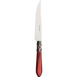 ALADDIN OLD SILVER-PLATED RING 6 STEAK KNIVES - Burgundy Red