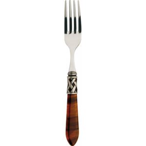 ALADDIN OLD SILVER-PLATED RING 6 TABLE FORKS - Tortoiseshell