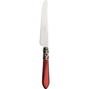 ALADDIN OLD SILVER-PLATED RING 6 TABLE KNIVES - Burgundy Red
