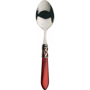 ALADDIN OLD SILVER-PLATED RING 6 TABLE SPOONS - Burgundy Red