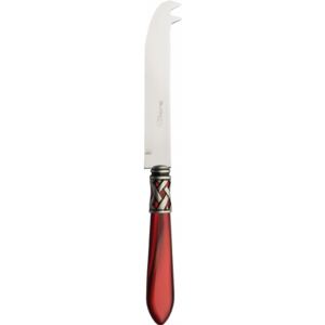 ALADDIN OLD SILVER-PLATED RING CHEESE 2 POINTS DEER KNIFE - Burgundy Red
