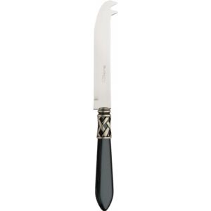 ALADDIN OLD SILVER-PLATED RING CHEESE 2 POINTS DEER KNIFE - Black