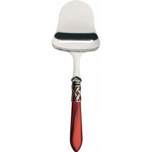 ALADDIN OLD SILVER-PLATED RING CHEESE SHOVEL - Burgundy Red