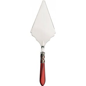 ALADDIN OLD SILVER-PLATED RING PIZZA & PIE SHOVEL - Burgundy Red