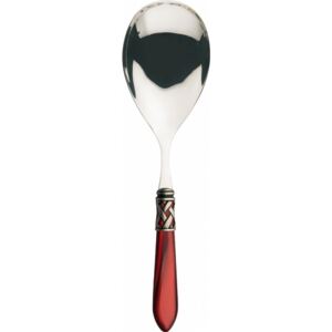 ALADDIN OLD SILVER-PLATED RING RICE SERVING SPOON - Burgundy Red