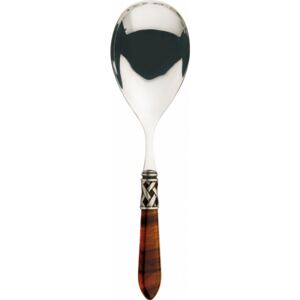 ALADDIN OLD SILVER-PLATED RING RICE SERVING SPOON - Tortoiseshell