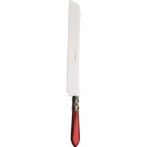 ALADDIN OLD SILVER-PLATED RING ROAST CAKE & PIE KNIFE - Burgundy Red
