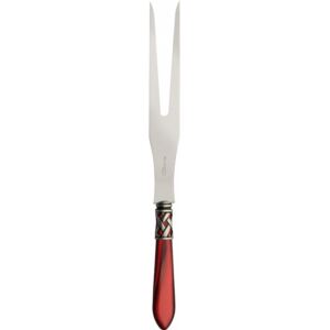 ALADDIN OLD SILVER-PLATED RING ROAST CARVING FORK - Burgundy Red