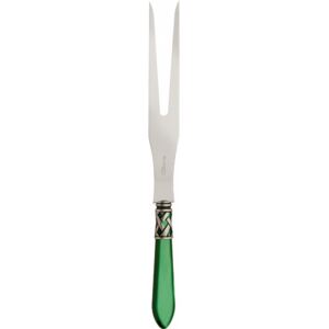 ALADDIN OLD SILVER-PLATED RING ROAST CARVING FORK - Green