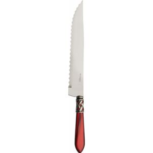 ALADDIN OLD SILVER-PLATED RING ROAST CARVING KNIFE - Burgundy Red