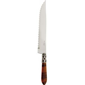 ALADDIN OLD SILVER-PLATED RING ROAST CARVING KNIFE - Tortoiseshell