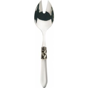ALADDIN OLD SILVER-PLATED RING SALAD SERVING FORK - White