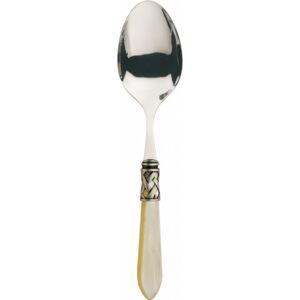 ALADDIN OLD SILVER-PLATED RING SALAD SERVING SPOON - Ivory