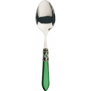 ALADDIN OLD SILVER-PLATED RING SALAD SERVING SPOON - Green