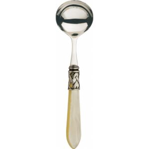 ALADDIN OLD SILVER-PLATED RING SAUCE AND GRAVY LADLE - Ivory