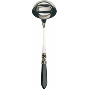 ALADDIN OLD SILVER-PLATED RING SOUP LADLE - Black