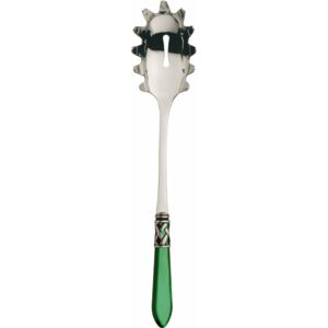 ALADDIN OLD SILVER-PLATED RING SPAGHETTI SCOOP - Green