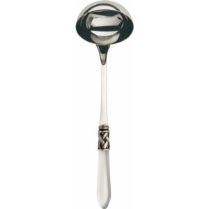 ALADDIN OLD SILVER-PLATED RING SOUP LADLE - White