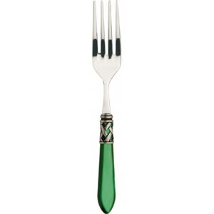 ALADDIN OLD SILVER-PLATED RING VEGETABLE & MEAT SERVING FORK - Green