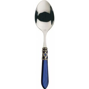 ALADDIN OLD SILVER-PLATED RING VEGETABLE & MEAT SERVING SPOON - Blue
